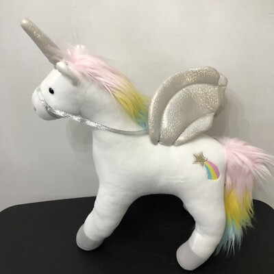 My Magical Light and Sound Unicorn Plush White Sparkle Wings Rainbow Fur Gund