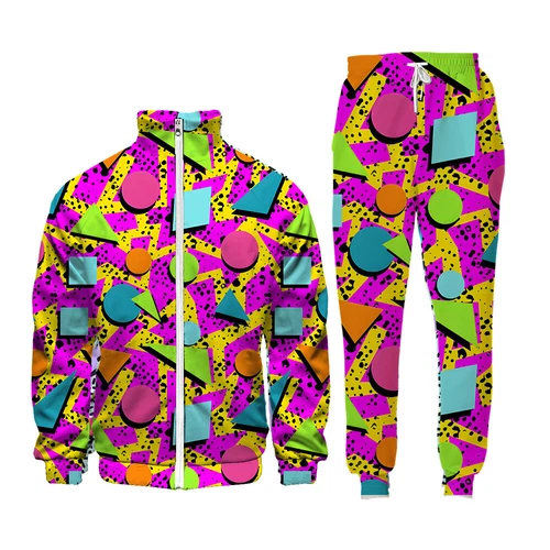 New Men Retro 80s 90s Outfit Sportswear Streetwear Casual 90s Jogger Tracksuit - Bild 7 von 10