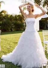 Monique Luo Wedding Dress Davids Bridal Tulle/Faux Pearl Beading sz 18W