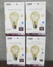 Feit Electric Smart Wi-Fi Bulb A19 LED Filament Smart Glass Bulb 4 pack ~NEW~