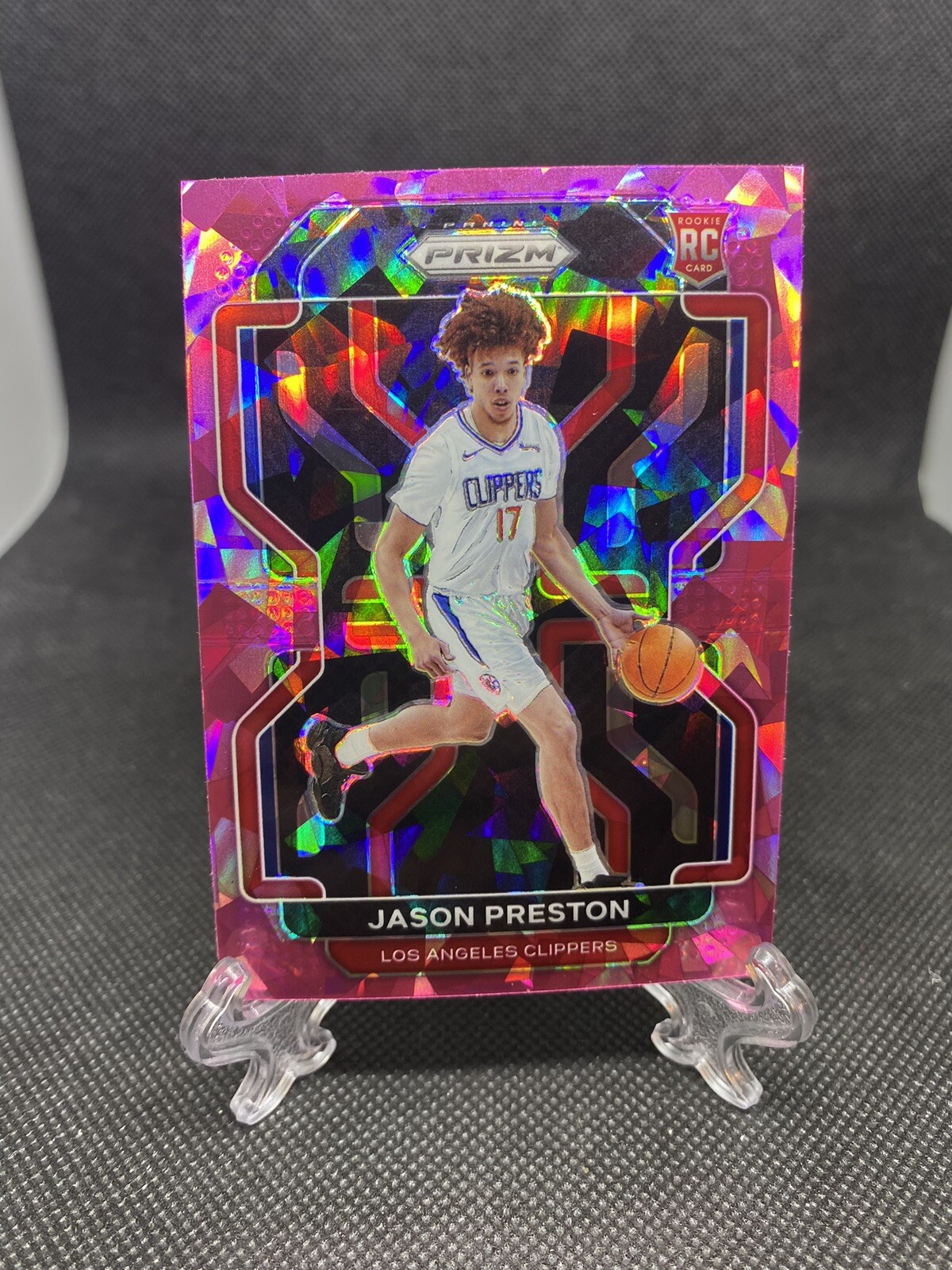 2021-22 Panini Prizm NBA Jason Preston PINK Cracked Ice Prizm Rookie