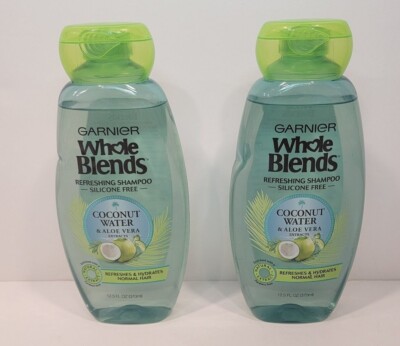 Garnier Whole Blends 12.5 oz Coconut Water Aloe Vera Refreshing Shampoo Lot of 2
