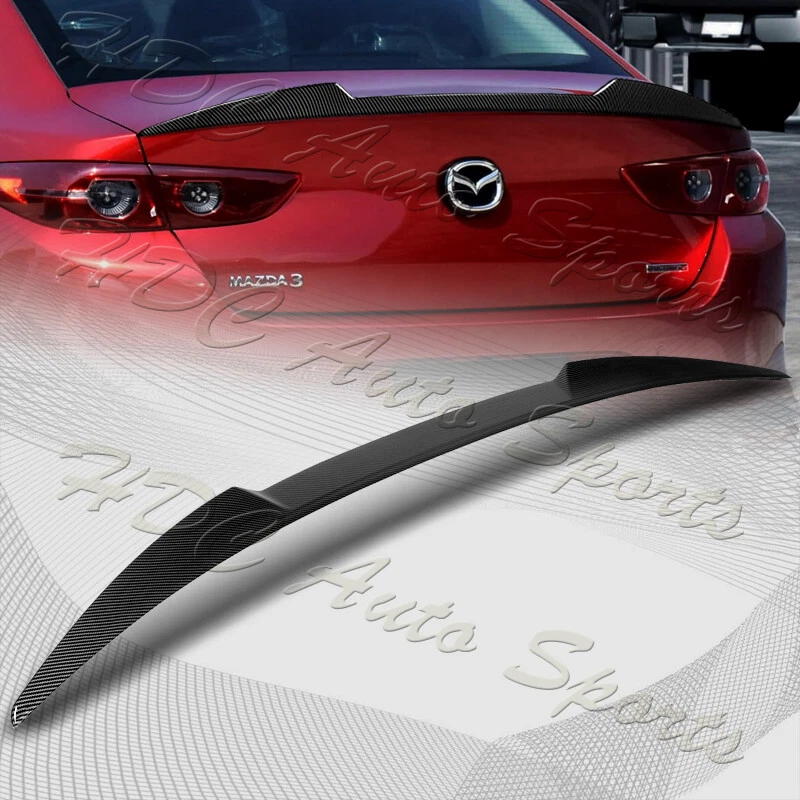 Para 2019-2023 Mazda 3 Sedan W-Power Alerón de maletero estilo V pintado con carbono | ebay 3 vs 6 2019 Para 2019-2023 Mazda 3 Sedan W-Power Alerón de maletero estilo V pintado con carbono | ebay