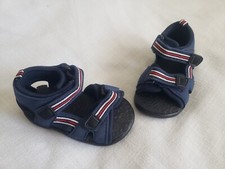 NWOB Navy Blue/Red/White Hook  Loop Sandals Baby/Toddler Size 4 Girl/Boy