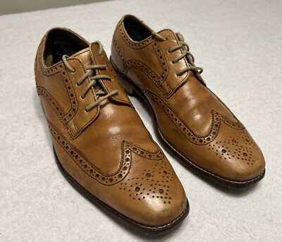 Cole Haan Giraldo Wingtip Oxford Mens 8.5M Tan Leather Dress  display picture 2