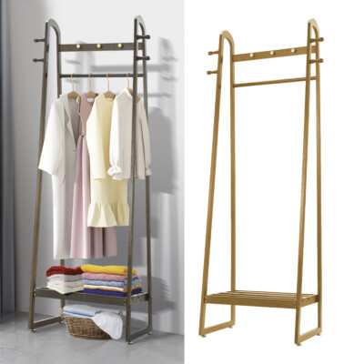 Wooden Clothes Rail Rack Garment Hanging Coat Display Stand w
