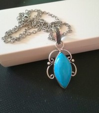 COLLANA DONNA TURCHESE CAMPITOS, CIONDOLO ARGENTO 925, COLLANA DELICATA TURCHESE