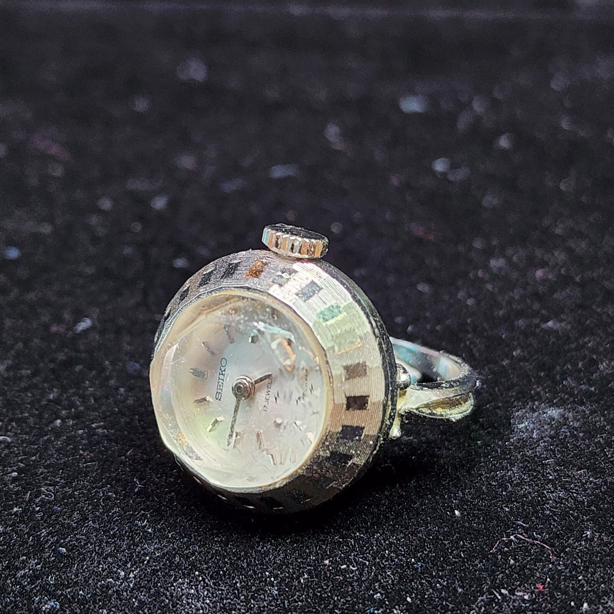 リングウォッチ(SEIKO) Vtg SEIKO Mechanical Ring Watch 10-630 *FOR PARTS. NOT WORKING