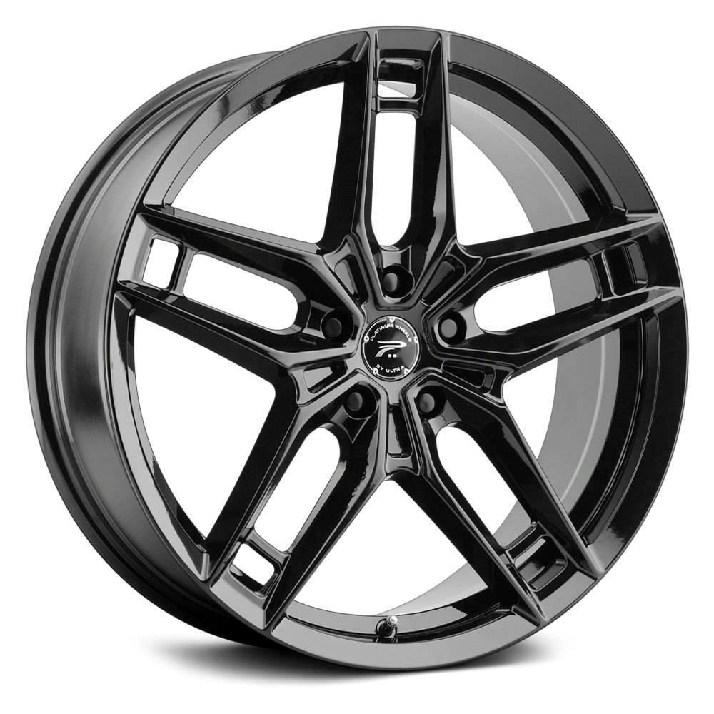 17 inch 17x8 Platinum 464BK Lotus Black wheels rims 5x100 +35