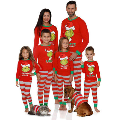 Christmas Pajamas Matching Family Pjs Set Men Kids Sleepwear Long Sleeve Xmas - Picture 1 of 9