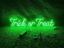 Halloween Trick or Treat Vivid LED Neon Sign Lamp Light Flex Acrylic Custom Wall