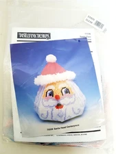 SANTA FACE CENTERPIECE 75556 Plastic Canvas Kit / Distlefink Designs Open 
