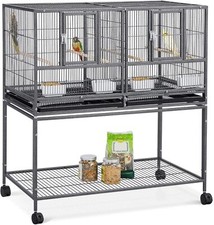 Yaheetech 41.5" Stackable Divided Breeder Breeding Parakeet Bird Cage  Black