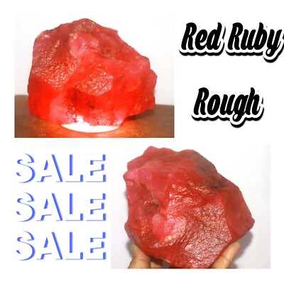 DYED  Raw Rough 8400 Ct Earth-Mined Red Ruby Certified African Gemstone FS
