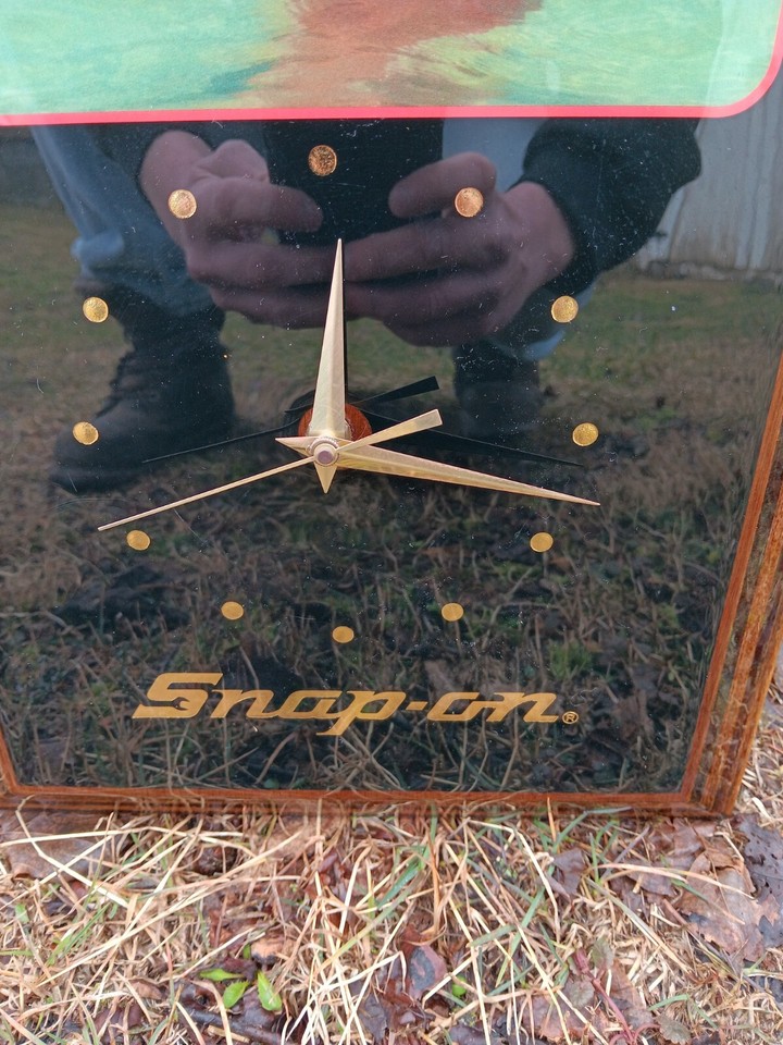 Vintage Snap On Clock, 1990's Pin Up Clock, Garage Clock, SnapOn Tools