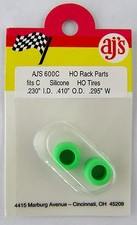 HO Scale Green Silicone Slot Car Tires - .230" ID .410" OD .295" W - AJ's 600C