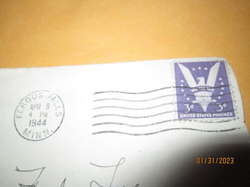 WIN THE WAR Postage Purple Stamp 3c RARE 1944 Envelope Antique - Picture 2 of 3
