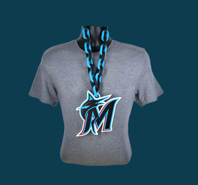 Miami Marlins Big Logo Fan Hype Chain 5+ Necklace Colors MLB Baseball Man Cave