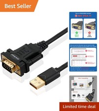 Reliable 6ft USB to Male DB9 Serial Cable for Fast Data Transfer - Plug  Play