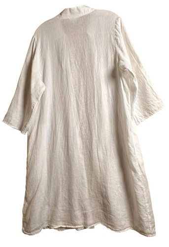 J Jill Pure Jill 100% Linen Open Front Longline White Duster Kimono Lagenlook - Picture 11 of 24