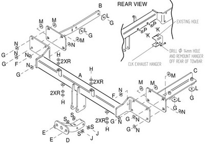 Towtrust Fixed Flange Towbar For Mercedes Benz C Class Estate 2001 To 2008