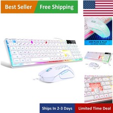 104-Key Backlit Gaming Keyboard with High-Resolution Mouse - USB Plug  Play