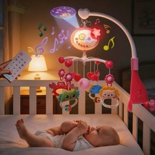 Musical Baby Crib Mobile with Lights Music Projection for Infants Remote Control