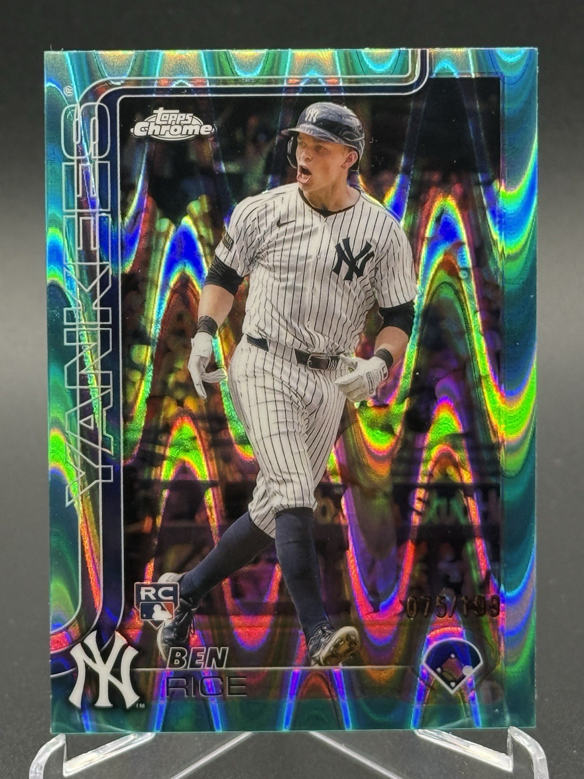 2025 Topps Chrome BEN RICE Aqua Lava Refractor /199 #139 (RC) - Yankees