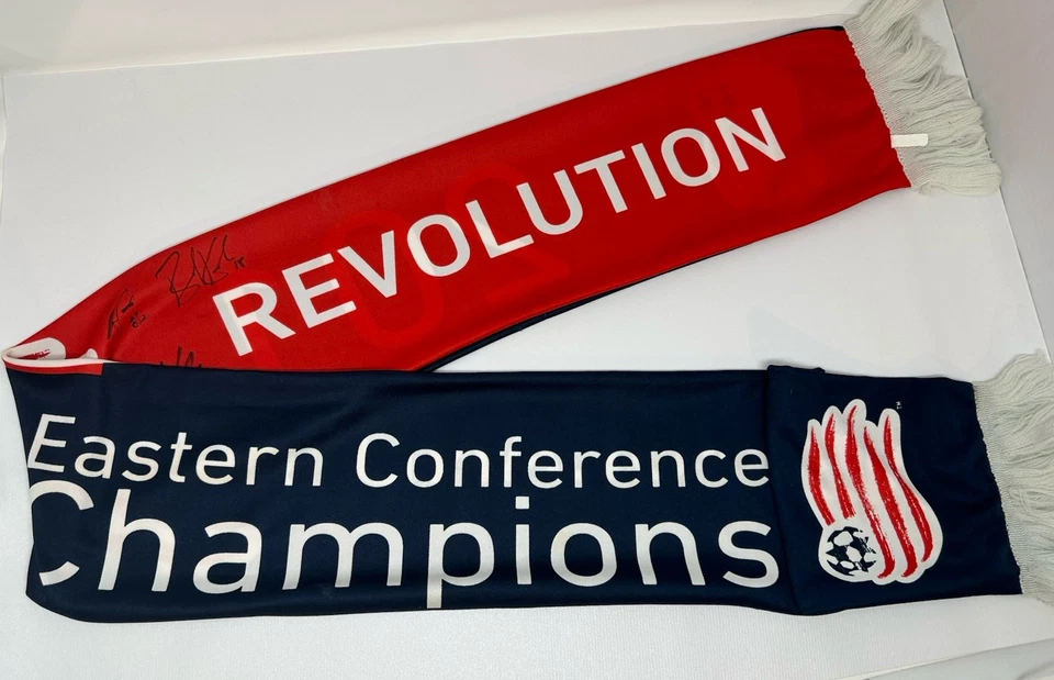 SIGNED New England Revolution Scarf 2014 Eastern  Conference Championship MLS - Image 2 of 3
