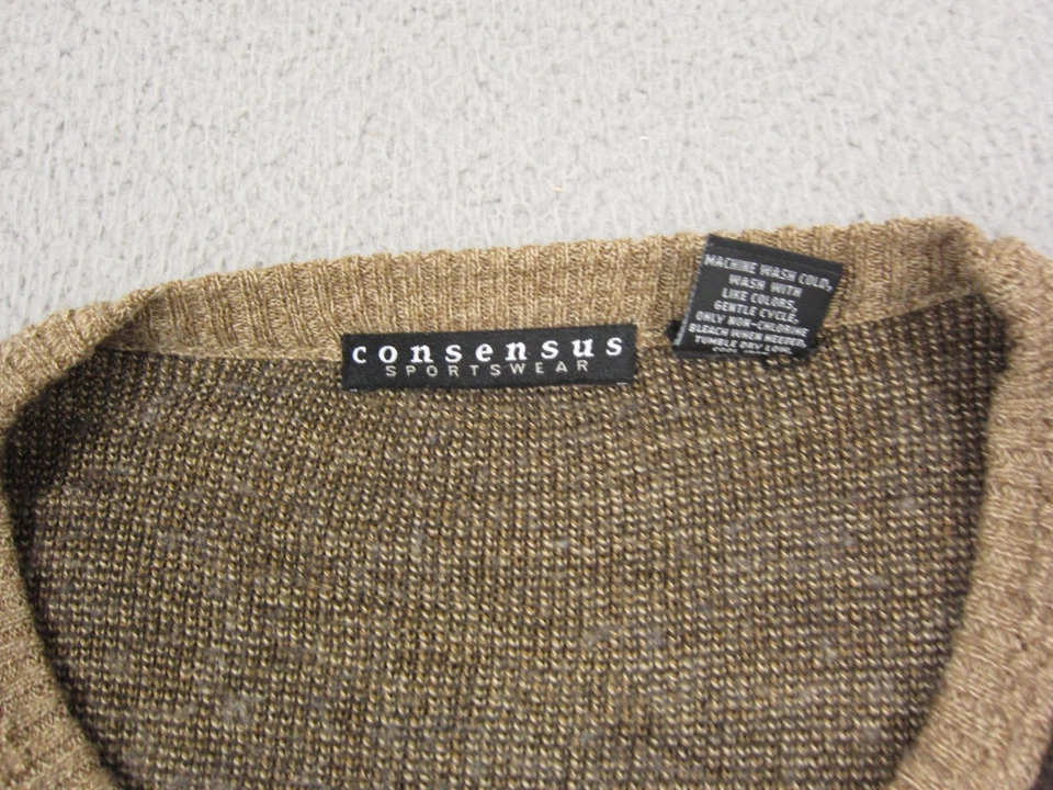 Suéter Vintage Consensus Adulto 2XL XXL Marrón Lana Argyle Tejido Para Hombre Años 80 90 Foto 3 de 4