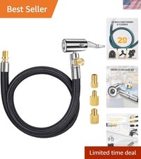 20 Inch Tire Inflator Hose Adapter, Car Air Hose Self-Locking Air Chuck w/Tir...