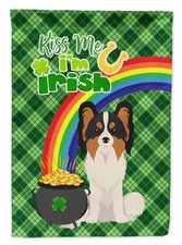 Caroline's Treasures Tricolor Papillon St. Patrick's Day Garden Flag WDK4869GF