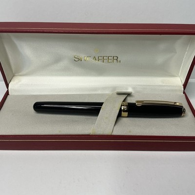 Sheaffer White Dot Prelude Fountain Pen-- Black with gold  trim--Medium USA