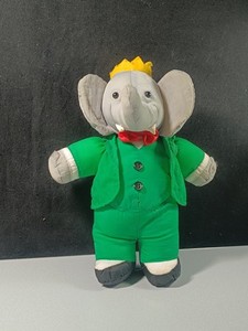 AV5 PELUCHE BABAR ELEPHANT VINTAGE 1991 L DE BRUNHOFF IDEAL LOISIRS 22 CM 