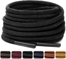 1/8" Waxed Thin round Shoe Laces, 2 Pair Oxford Shoelaces for Dress