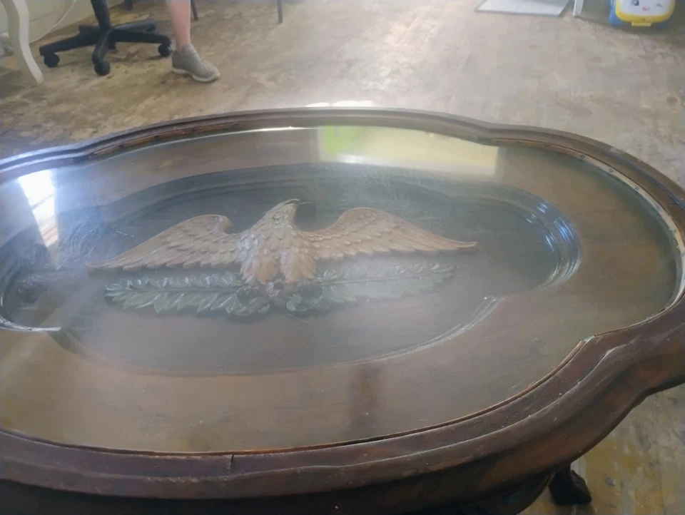antique oval coffee table 1930 - Image 3 of 4