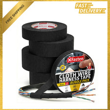 Wire Harness Tape, High Temp Automotive Cloth Tape, 250 Feet, Self-Adhesive
