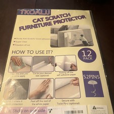 Cat Scratch Furniture Protector 12-Pack Clear Self-Adhesive Sofa Couch Guards