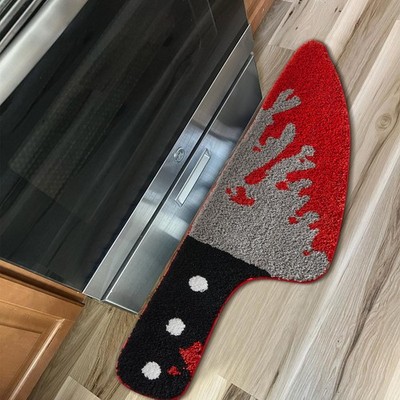 Scream Knife Rug 18  W x 45  L Horror Movie Gothic Area Rubber Rugs Non Slip ...