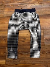 Hanna Andersson Navy Blue White Stripe Cotton Pull-On Pants Leggings 90/3T