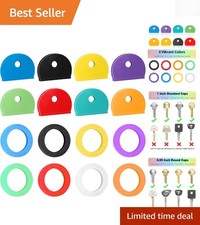 16-Pack Colorful Key Cap Tags - Quick Identify Covers for Standard House Keys
