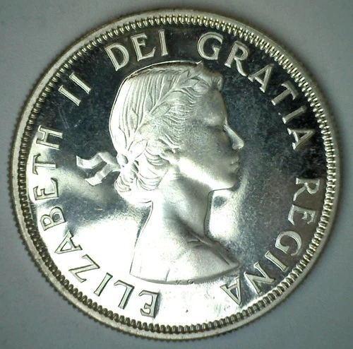 1956 Canada Silver Fifty Cents Coin BU 50c Canadian Half Dollar Uncirculated