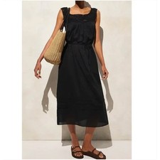 J Crew Crochet Trim Dress XL Black NWT Dress CI285 J.Crew Travel Resort Midi