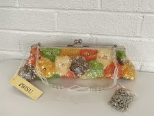 Vintage Style Floral Sequin Clutch Purse by eBISU New With Tags