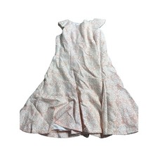 Nanette Lepore Lace Fit Flare Dress Pink White Cap Sleeve Women's 6