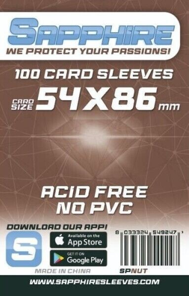 GCC Fundas Protectores Sapphire Nut 54x86mm Protección Para Cartas