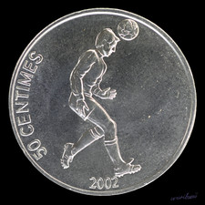 DEM. REP. of the CONGO 50 Centimes - 2002 - Soccer Motif - KM#75 - UNC