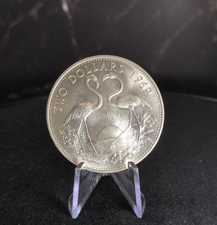 Bahamas 2 Dollar 1969 Elizabeth II. 925 Silber 30 g Gedenkmünze ART1122