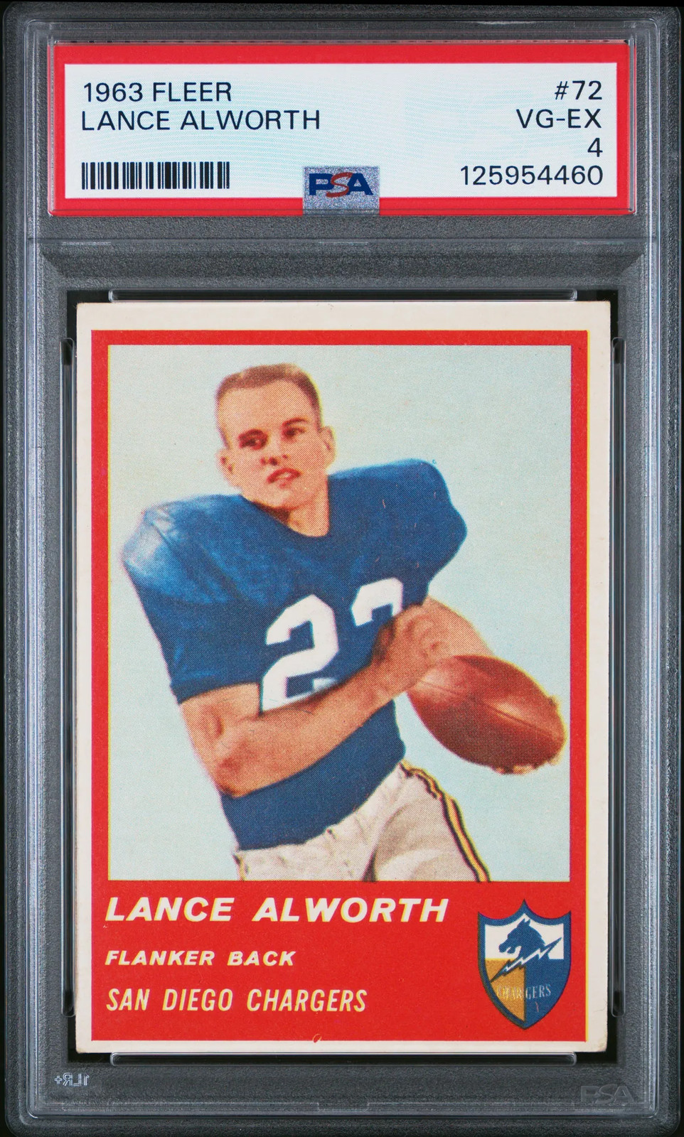 1963 Fleer Lance Alworth #72 PSA 4