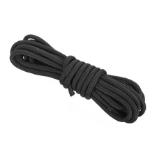 550 Paracord Rope 10ft, 4mm Thin Paracord Nylon Survival Cord Black